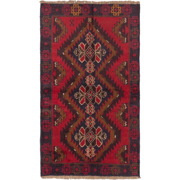 ECarpetGallery Kazak Hand-knotted Blue/Red Wool Rug (3'5 X 5'10)