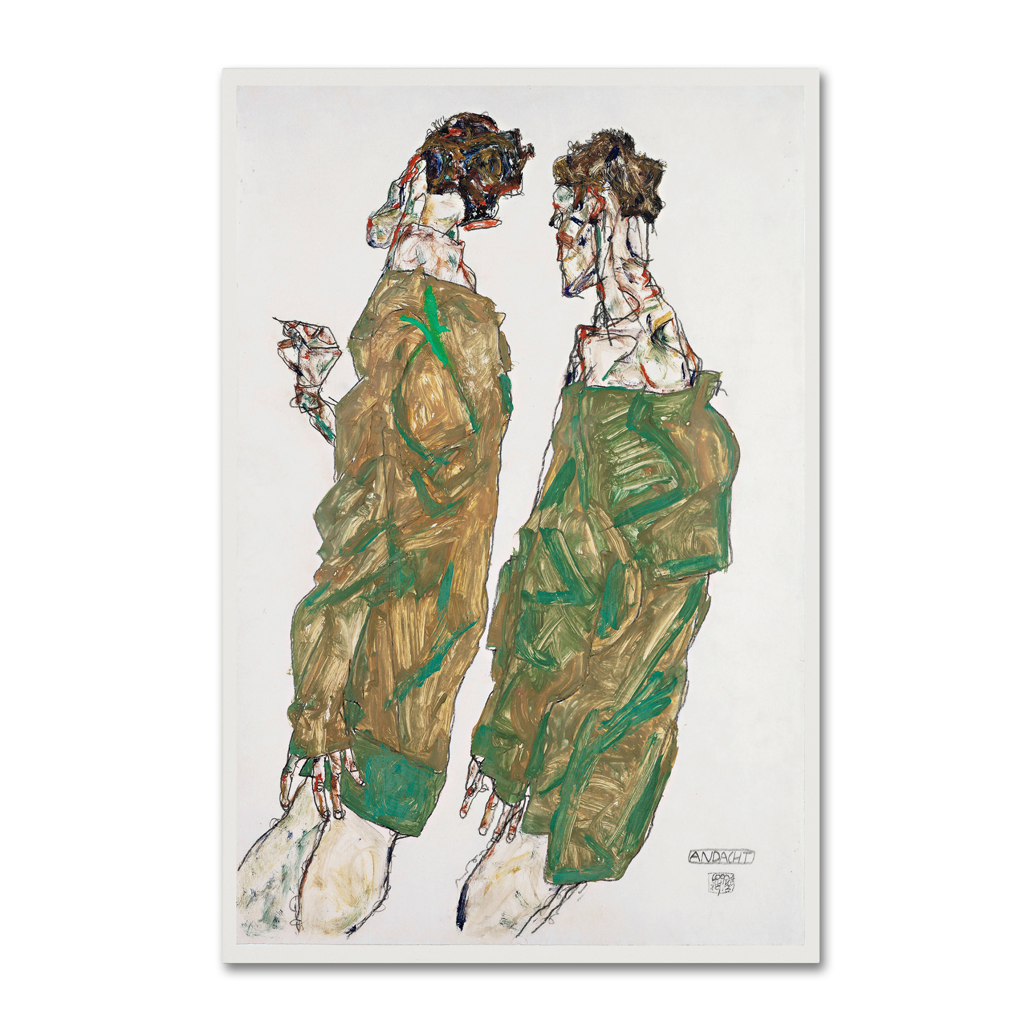 Egon Schiele 'Devotion' Canvas Art,30x47