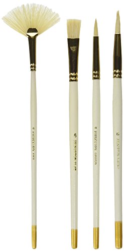 Princeton Brush Value Brush Set, Fan/Rounds/Flat, 4/Pkg.