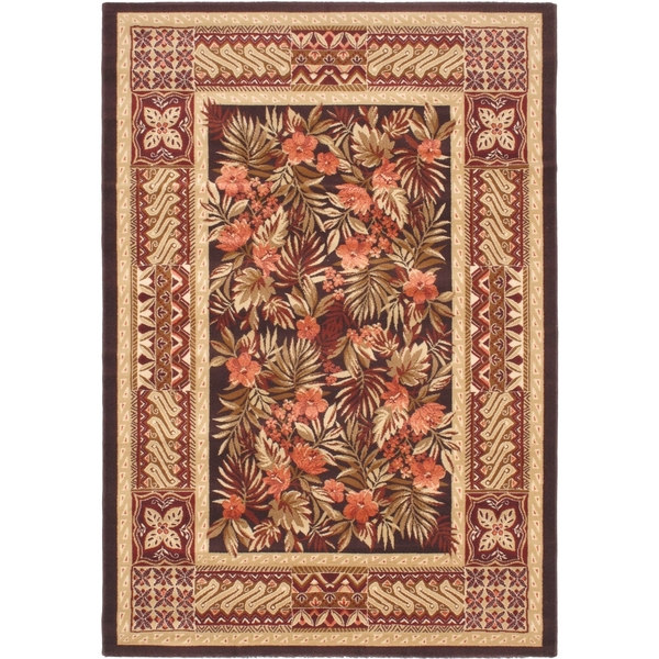 Ecarpetgallery Chateau Versailles Brown, Ivory Wool, Silk Rug