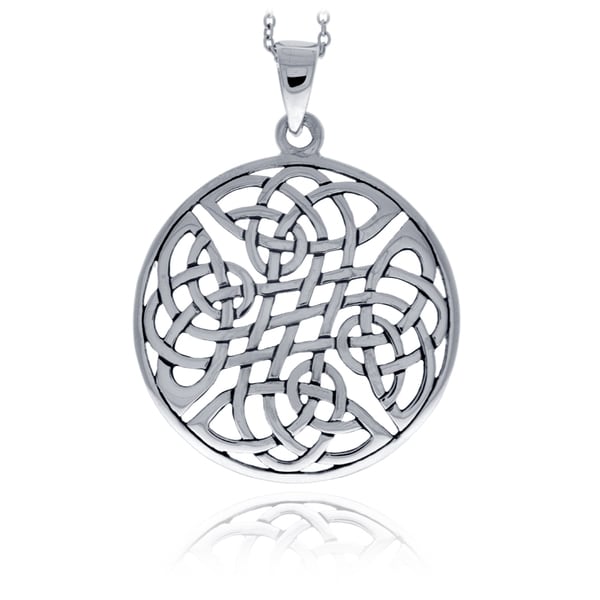 Mondevio Sterling Silver Celtic Knot Round Necklace