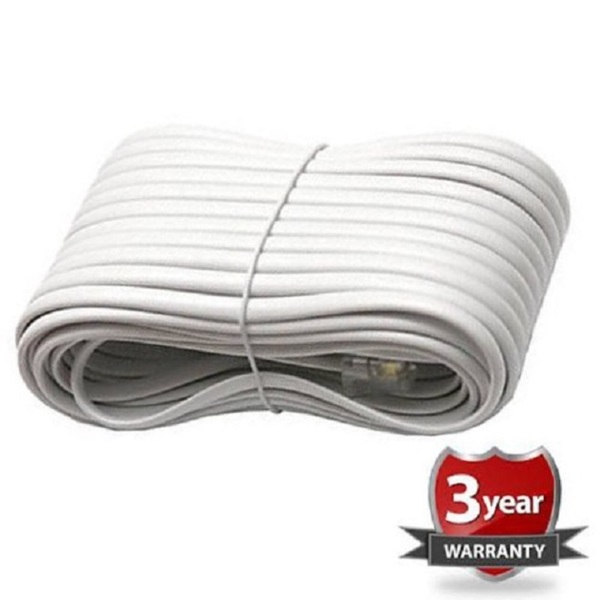 BoostWaves RJ-11 White 25-foot Telephone Extension Cord (White)