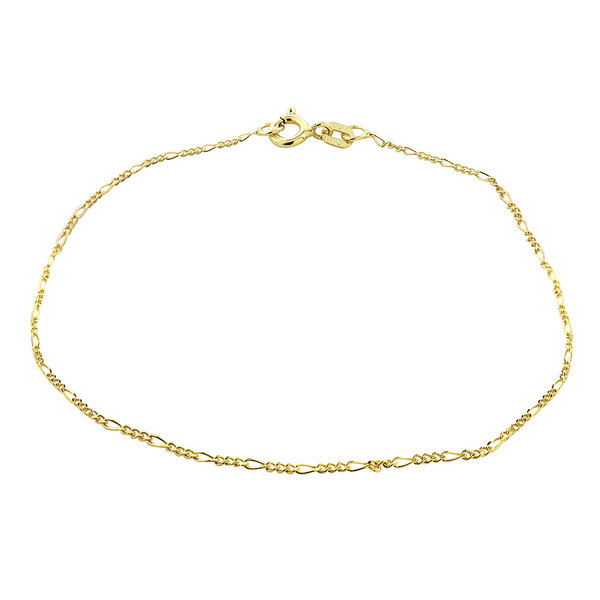 Mondevio 14k Yellow Gold 1mm Figaro Chain Necklace