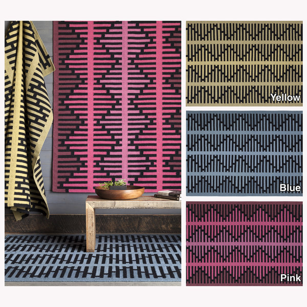 Artist's Loom Handmade Flatweave Contemporary Reversible Rug (3' X 5') (Yellow - 3' X 5')
