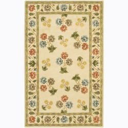 Artist's Loom Hand-tufted Transitional Floral Wool Rug (5'x7'6)