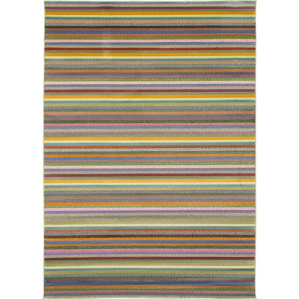 ECarpetGallery Soho Brown and Ivory Polypropylene Shag Rug