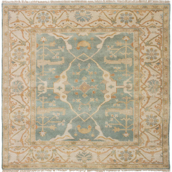 Ecarpetgallery Hand-Knotted Royal Ushak Green Wool Rug (6'0 X 6'1 )