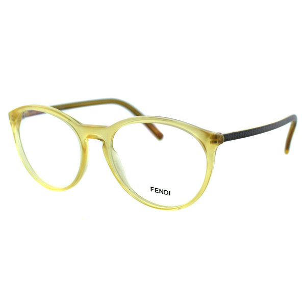 Fendi Unisex FE 1021 249 Honey Plastic Round Eyeglasses