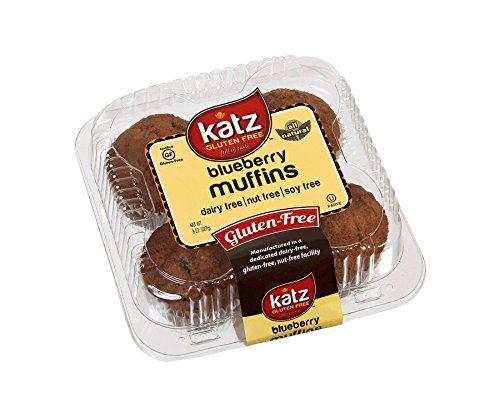 Katz Gluten Free Blueberry Muffins | Dairy, Nut, Soy And Gluten Free | Kosher (1 Pack Of 4 Muffins, 11 Ounce)