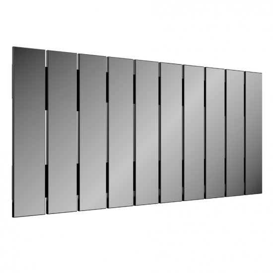 Quadro Espelho Ripas Vertical 1, 50 Mt (Larg) Cor Preto Brilho - 47483 Sun House