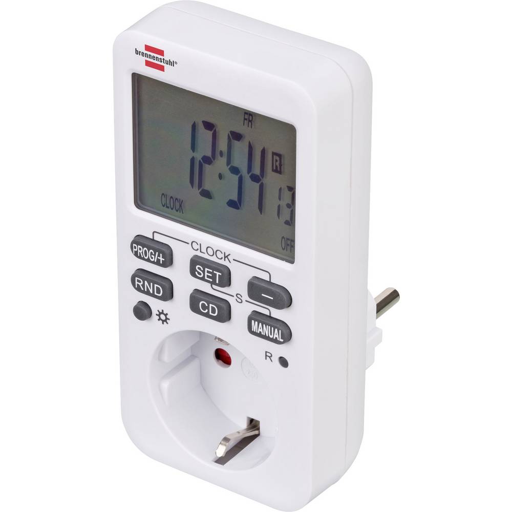 Brennenstuhl Comfort-Line Digital Weekly Timer  Digital Timer Socket (weekly Timer for Indoor U