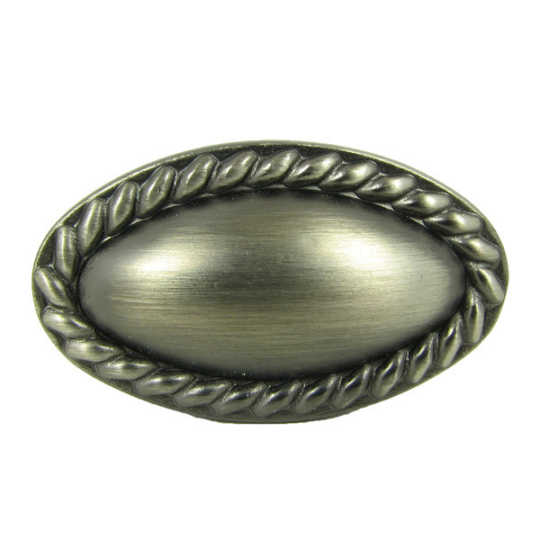 Stone Mill Hardware Austin 1 3/8 Length Oval Knob Multipack Metal in Gray, Size 1.38 H X 0.75 W X 1.0 D in | Wayfair CP80104-WEN-K10