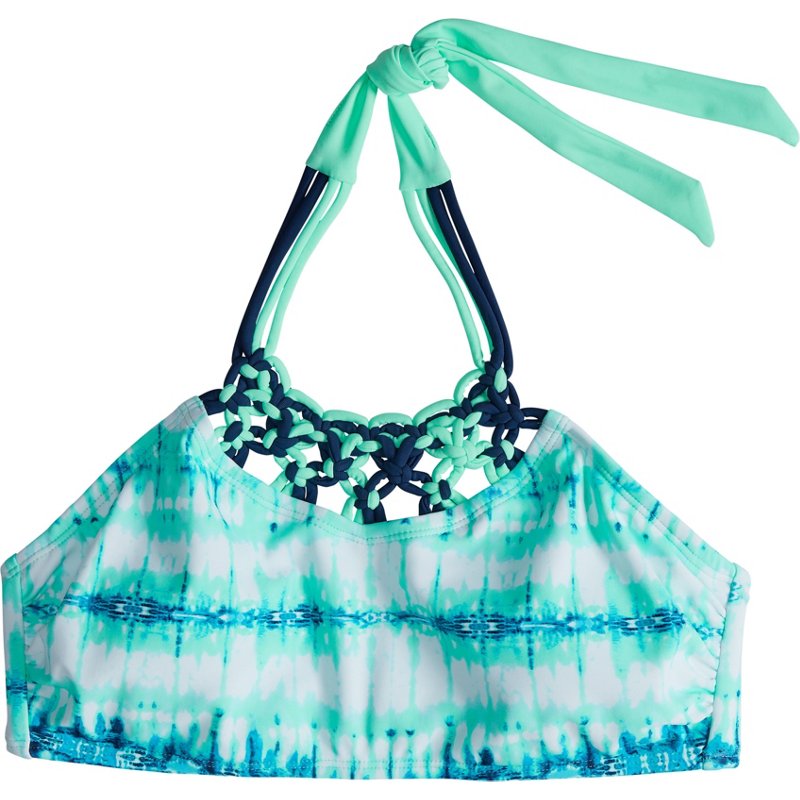 O'Rageous Juniors' High Neck Macrame Halter Swim Top Mint, Medium - Women's Swimsuit Seps at Academy Sports