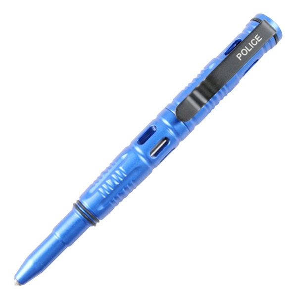 9862 6 in. Hunt-Down New Ploice Tactical Pen for Self Defence with Glass Breaker, Blue