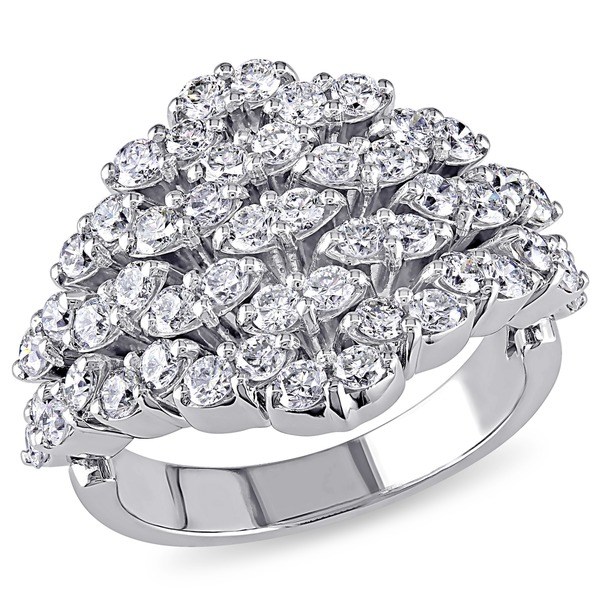 Miadora Signature Collection 18k White Gold 1 3/4ct TDW Pave Vintage Diamond Ring