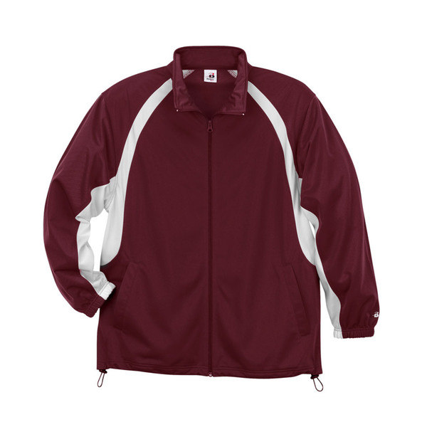 Brush Youth Red, White Polyester Tricot Hook Jacket