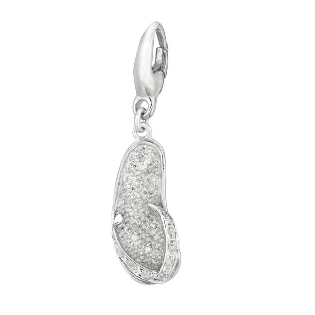 Sterling Silver 1/10ct TDW Diamond Sandal Charm