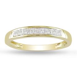 Miadora 14k Yellow Gold 1/4ct TDW Diamond Eternity Ring