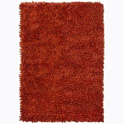 Artist's Loom Hand-woven Wool Shag Rug (5'x7'6)