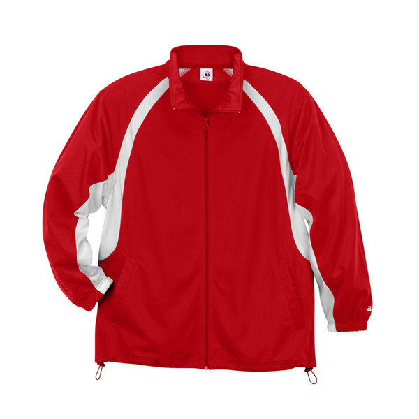 Youth Red and White Brushed Tricot Hook Jacket