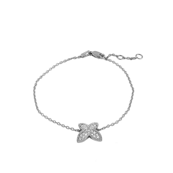 14k Gold 1/5ct TDW Diamond Butterfly Adjustable Bracelet by Beverly Hills Charm