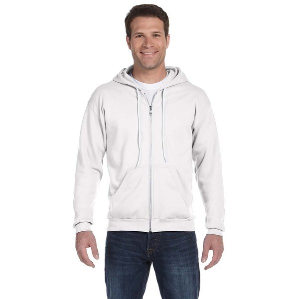 Anvil 71600 Adult Full-Zip Hooded Fleece T-Shirt in White Size XL