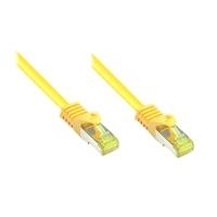 RJ45 Patchkabel MitCat.7 Rohkabel Und Rastnasenschutz (RNS®), S/FTP, PiMF, Halogenfrei, 600MHz, OFC, Gelb, 0,15m, Good Connections® (8070R-002Y)