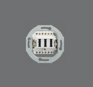 Rutenbeck - Telephone Socket Mechanism - TAE - Einfach - 3 Phone Sockets - Pure White, RAL 9010 (10310518)