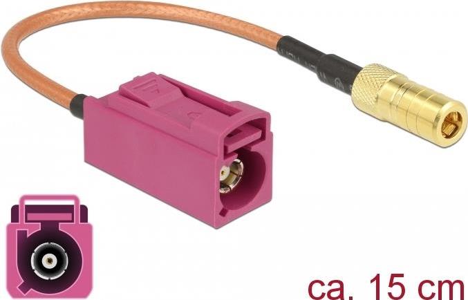 DeLOCK - Antennenkabel - HF - FAKRA H-Anschluss (W) Bis SMB (W) - 15cm - Koax (89677)