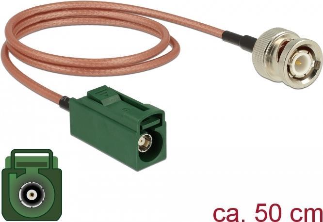 DeLOCK - Antennenkabel - FAKRA E-Steckverbinder (W) Bis BNC (M) - 50cm - Koax (89681)