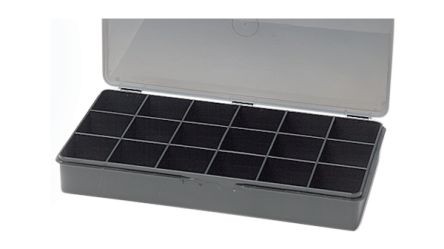 Raaco Black Polypropylene Compartment Box, 40mm X 271mm X 173mm