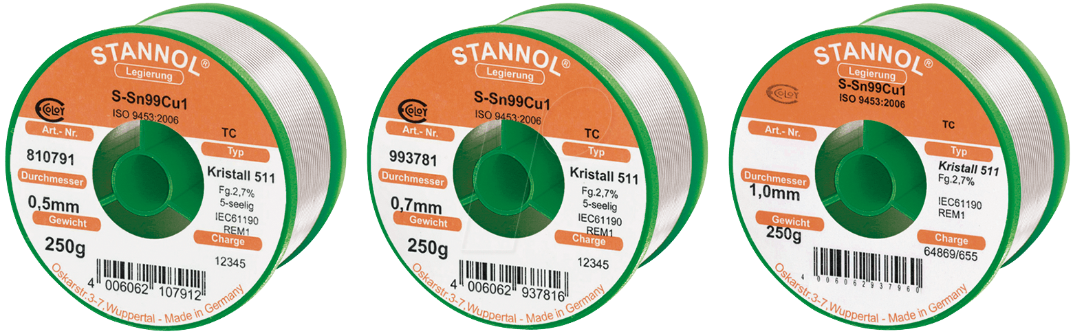 Stannol Ltdraht Sn99/Cu1 250 G 0.5 Mm (TC KRISTALL 511, 810791)