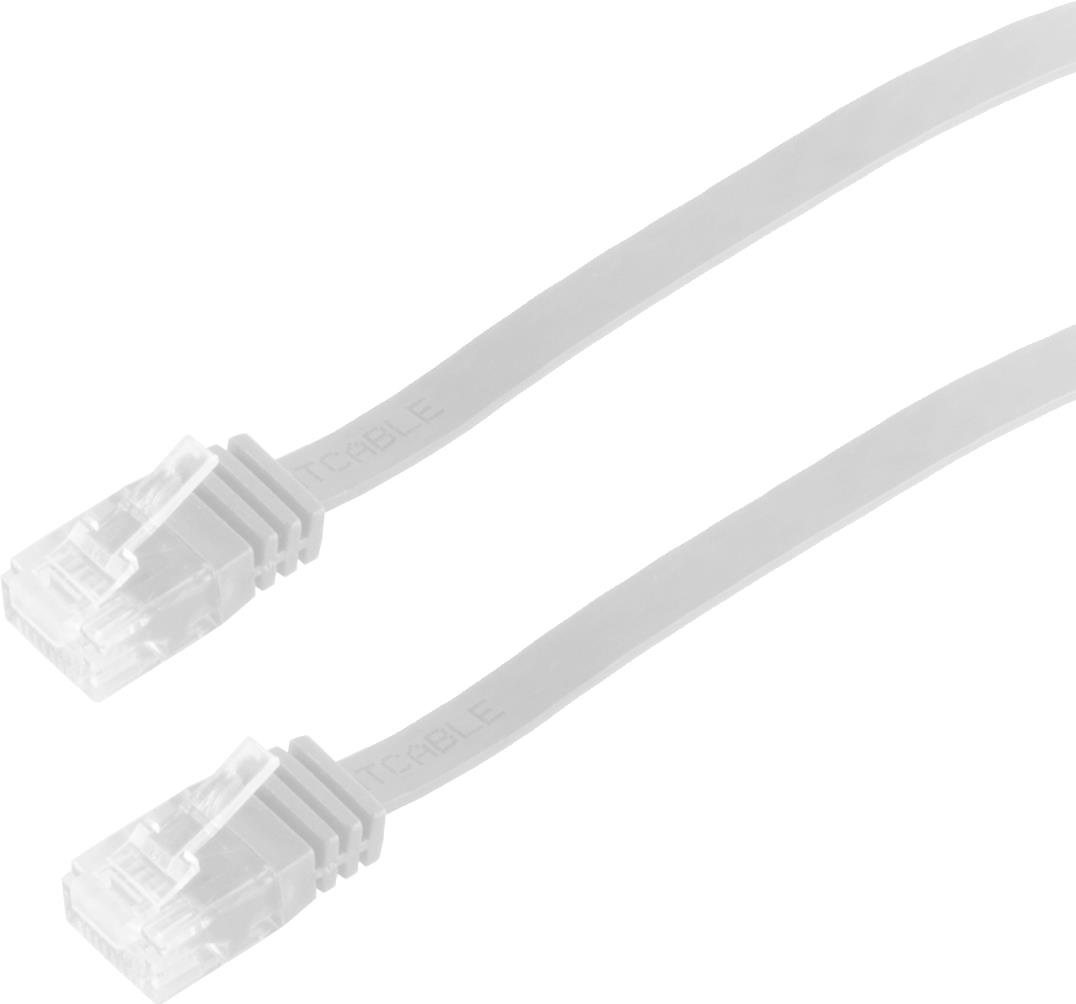 Herweck Helos - Patch-Kabel - RJ-45 (M) Bis RJ-45 (M) - 2,0m - UTP - CAT 6 - Geformt, Flach - Wei (148752)