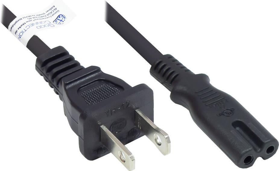 GC P4070-S018 - Netzzuleitung M. US Stecker Typ a an C7/Euro 8 Buchse UL 1 (P4070-S018)