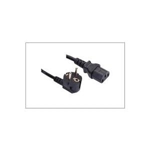 Good Connections - Stromkabel (250 VAC) - IEC 320 EN 60320 C13 (W) - CEE 7/7 (SCHUKO) (M) - 0.5 M - 90-Grad-Anschluss - Schwarz (1500-05)