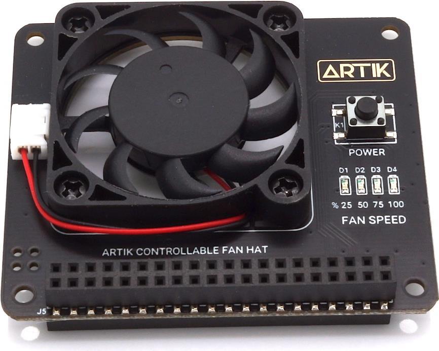 Argon Fan HAT for Raspberry Pi 4 | 40mm Fan with Power Button | PWM and Software Controllable | Easy Setup (2916029)