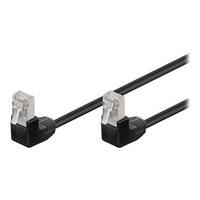 Wentronic Goobay - Netzwerkkabel - RJ-45 (M) - RJ-45 (M) - 2,0m - Foiled Unshielded Twisted Pair (F/UTP) - CAT 5e - Gepresst, 90-Grad-Anschluss - Schw