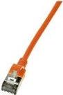 LogiLink SlimLine - Patch-Kabel - RJ-45 (M) Bis RJ-45 (M) - 1.5 M - SSTP, PiMF - CAT 6a - Geschirmt, Halogenfrei, Geformt, Ohne Haken - Orange, RAL 20