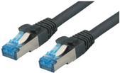 M-CAB - Patch-Kabel - RJ-45 (M) Bis RJ-45 (M) - 25cm - SFTP - CAT 6a - Halogenfrei, Geformt, Ohne Haken - Schwarz (3824)