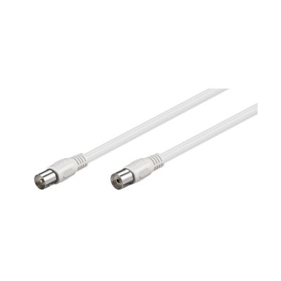 Goobay Antennenkabel (class a+, >95 DB), 3x Geschirmt, 3 M, Weiß - Koax-Stecker > Koax-Buchse (vollständig Geschirmt) (58809) thumbnail