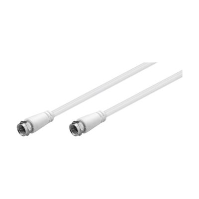 Goobay SAT Antennenkabel (class a, >85 DB), 2x Geschirmt, 3 M, Weiß - F-Stecker > F-Stecker (vollständig Geschirmt) (66623) thumbnail