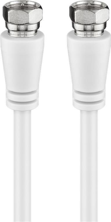 Goobay SAT Antennenkabel (class a, >85 DB), 2x Geschirmt, 5 M, Weiß - F-Stecker > F-Stecker (vollständig Geschirmt) (66624)