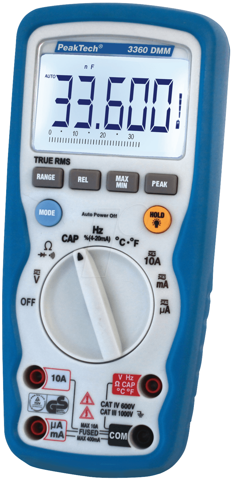 PeakTech Digital-Multimeter TRMS AC 40000 Stellen 1000 VAC 1000 VDC 10 ADC (PeakTech 3360)