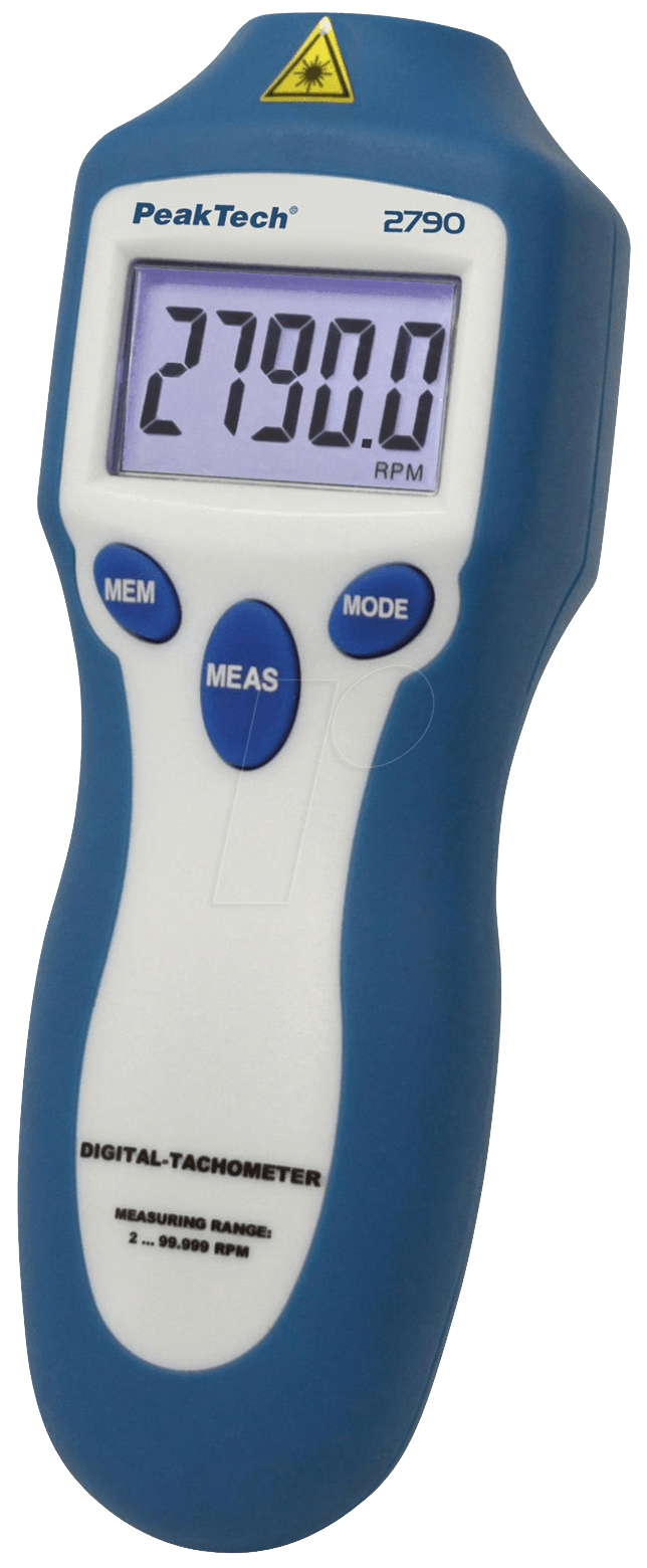 PeakTech Tachometer Best Accuracy 0.05 % - Optical LCD 2  99999rpm