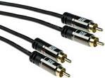 ACT 0.5 Meter High Quality Audio Connection Cable 2x RCA Male - 2x RCA Male 2XRCA - 2XRCA M/M BK 0.50M (AK6218)