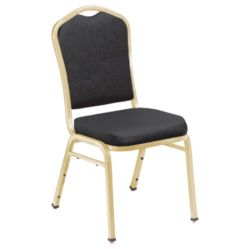 National Public Seating 9300 N Series Stacking Chair - Black/Gold Frame