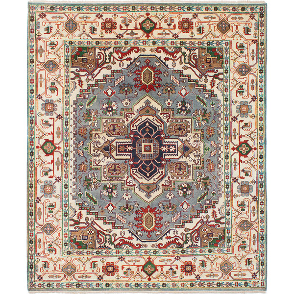 Ecarpet Gallery Hand-Knotted Serapi Heritage Grey Wool Rug (8'1 X 9'10)