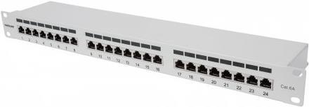 Intellinet Patch Panel, Cat6a, FTP, 24-Port, 1U, Shielded, 90Â°