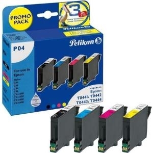 Pelikan Promo Pack P04 - 4er-Pack - 52 Ml - Schwarz, Gelb, Cyan, Magenta - Tintenpatrone (Alternative Zu: Epson T0441, Epson T0442, Epson T0443, Epson