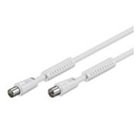 Wentronic Goobay Antennen Anschlusskabel, 100% Geschirmt, Ferrite, Weiß, 10 M - IEC/Koax-Stecker  IEC/Koax-Buchse (50722)